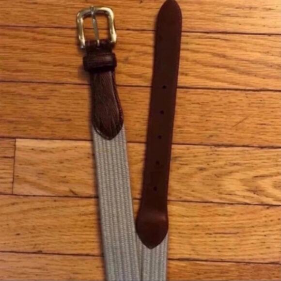 Mens Size 50 Arden Leather Co Belt Big & Tall Cream and brown Stretchy material - Picture 3 of 3